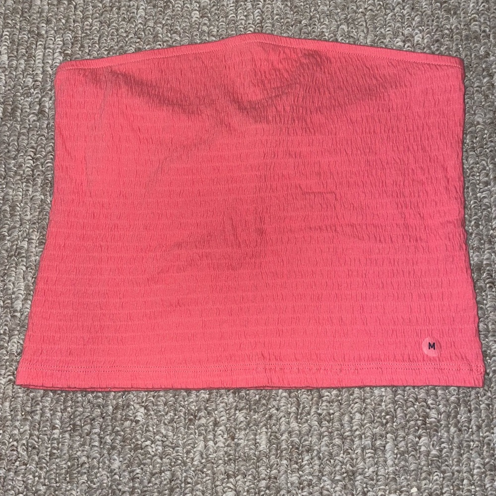 🧡 American Eagle Coral Ribbed TubeTop